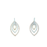 14k Tri Colored 2.00ct G VS2 Round Diamond Dangle Earrings